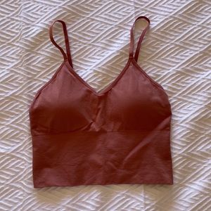 Dusty pink bralette top with built in padding - Size S